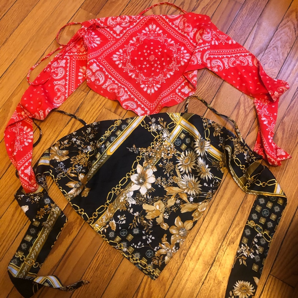 2 for 1 printed bandana tops!